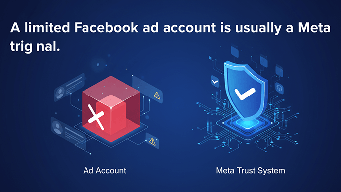 A limited Facebook ad account is usually a Meta trust signal