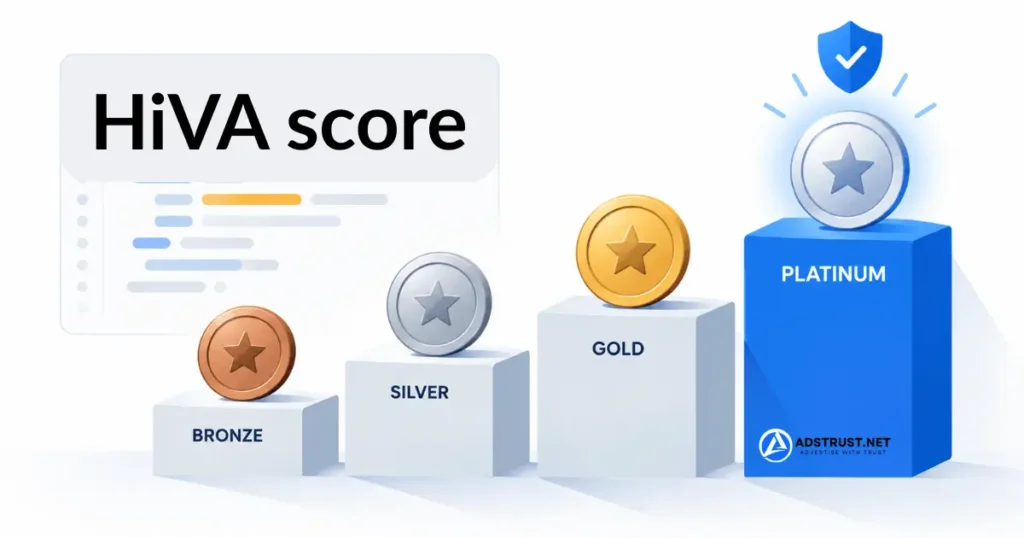 HiVA score trust tiers shown as bronze, silver, gold and platinum levels